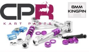 Stub Axle Spindle Suit Arrow CRG Silver Pair w/Purple Spacers