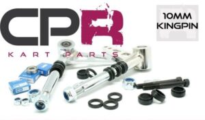 Stub Axle Spindle Suit Arrow CRG Silver Pair w/Black Spacers (10mm Kingpin)