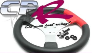 Steering Wheel Flat Top Stiched Red with Black Anodised Kit