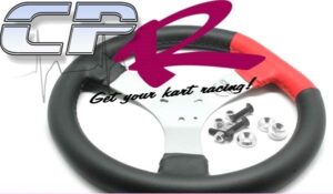 Steering Wheel Flat Top Stiched Red with Silver Anodised Kit