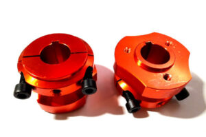 Rear Wheel Hub Hubs Pair 25mm Orange (Short, faulty drilled incorrectly)