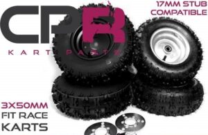 Complete Go Kart Off Road Rims & Tyres Set (Bearing Type Fronts) Brand New